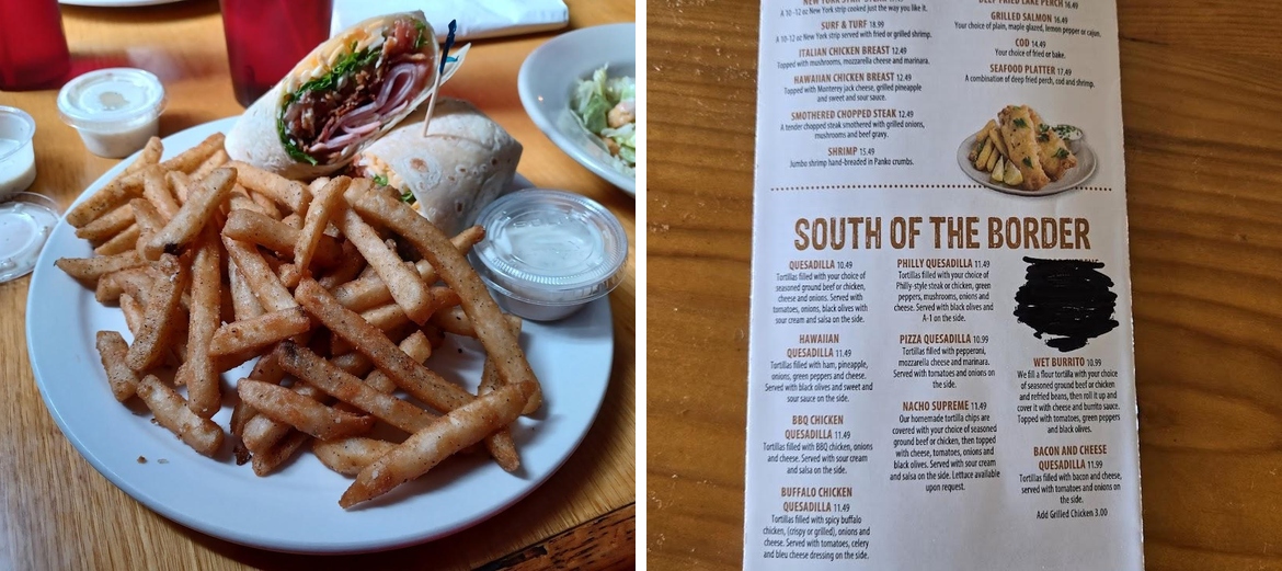 Cork Pine Eatery & Saloon Menu