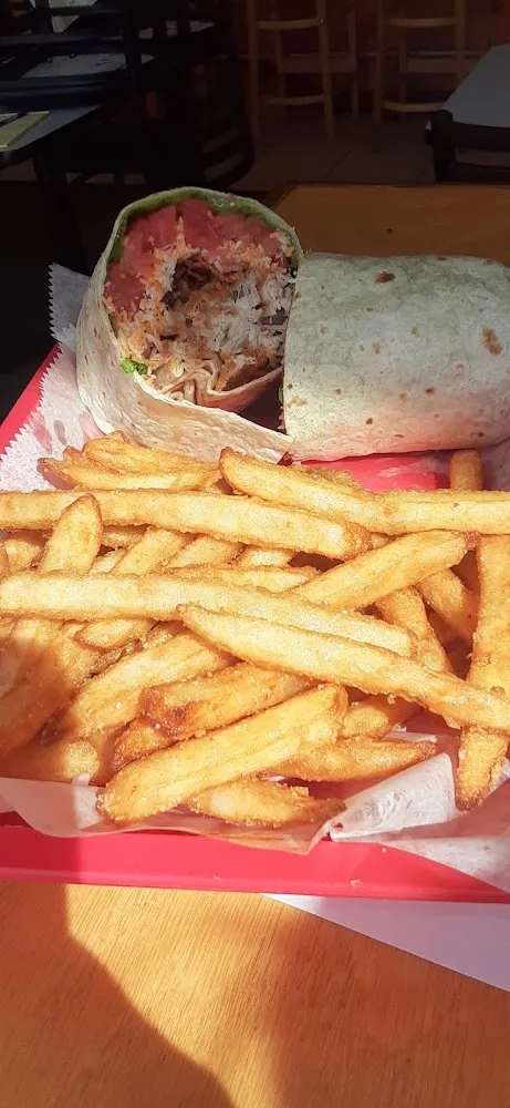 Chicken Wrap and Fries